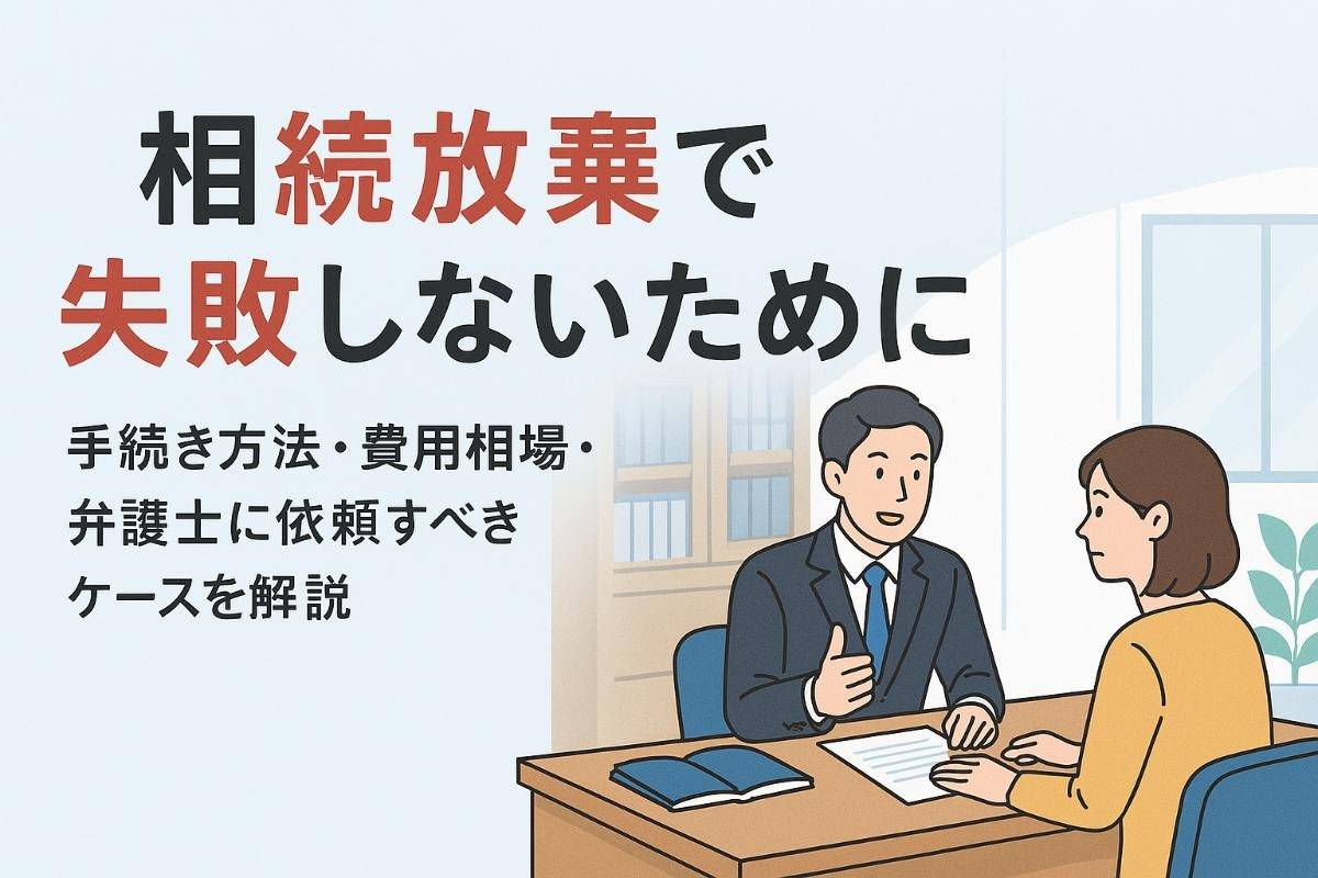 相続放棄で失敗しないために！手続き方法・費用相場・弁護士に依頼すべきケースを解説