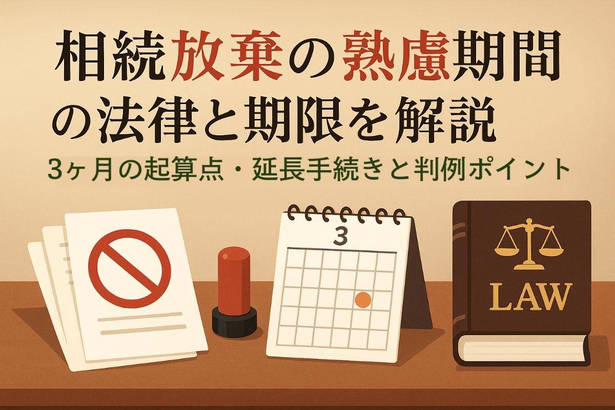 相続放棄の熟慮期間の法律と期限を解説｜3ヶ月の起算点・延長手続きと判例ポイント