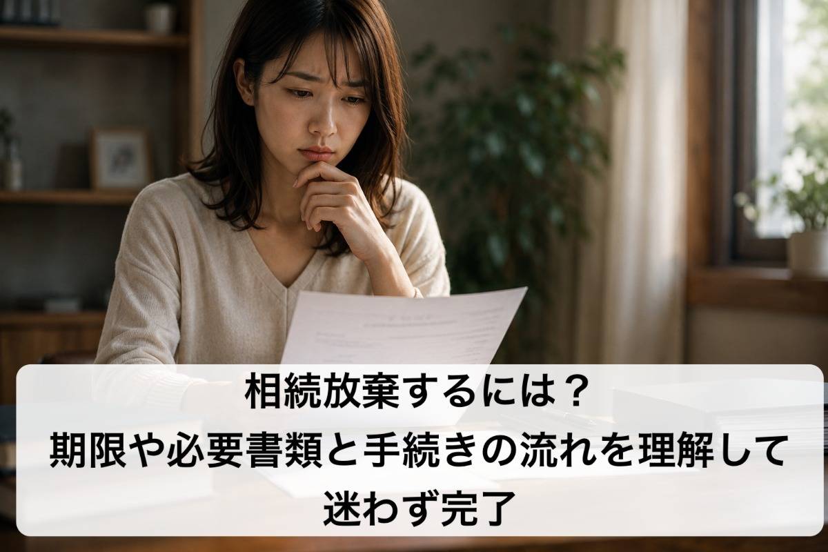 相続放棄するには？期限や必要書類と手続きの流れを理解して迷わず完了